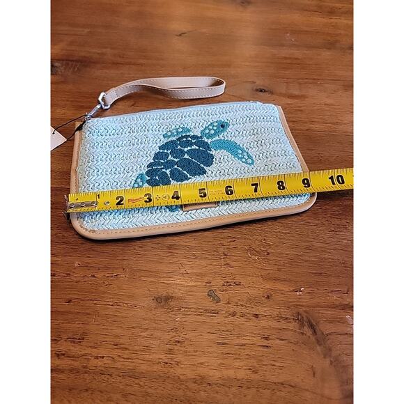 Vera Bradley Straw Wristlet Mint Straw Rare New Turtle - Picture 5 of 8